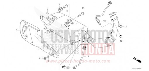 EXHAUST MUFFLER CBF125NAR de 2024